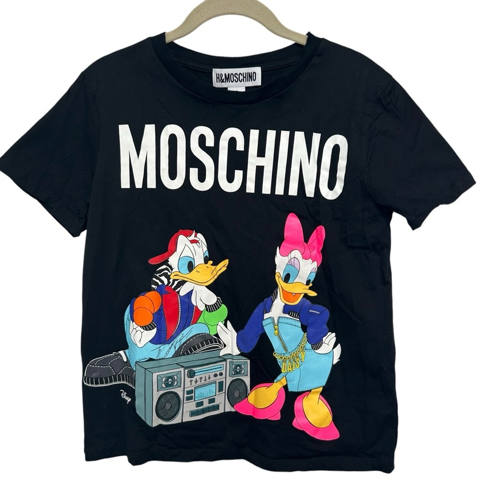 Moschino x H&M Disney Graphic T-Shirt Sz S Black